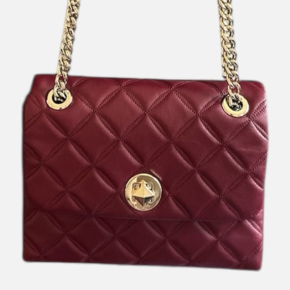 👜 NWT Kate Spade Natalia Quilted Crossbody – Blackberry Leather w/ Gold Chain ✨ - Picture 7 of 16